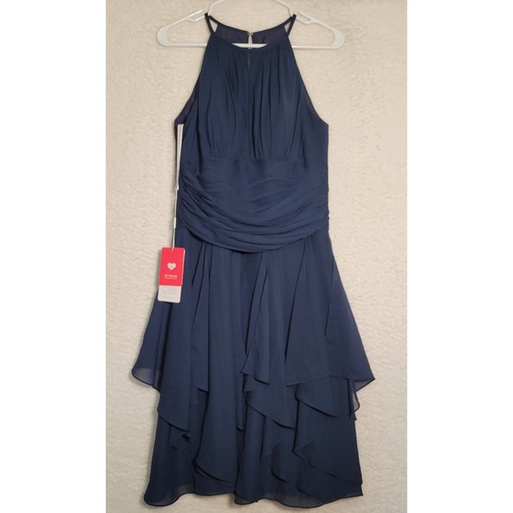 JJ's House Formal Bridesmaid's Dress New NWT Long Size 6 Women's Navy Blue 0566 - Picture 1 of 8